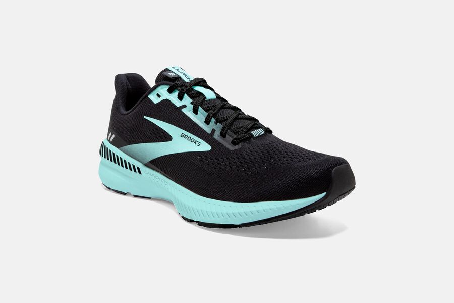 Brooks Israel Launch GTS 8 Road Running Shoes Womens - Black/Blue - HTI-258763